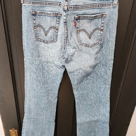 Women's Levi 545 Low Boot Cut Blue Jeans - Picture 4 of 4